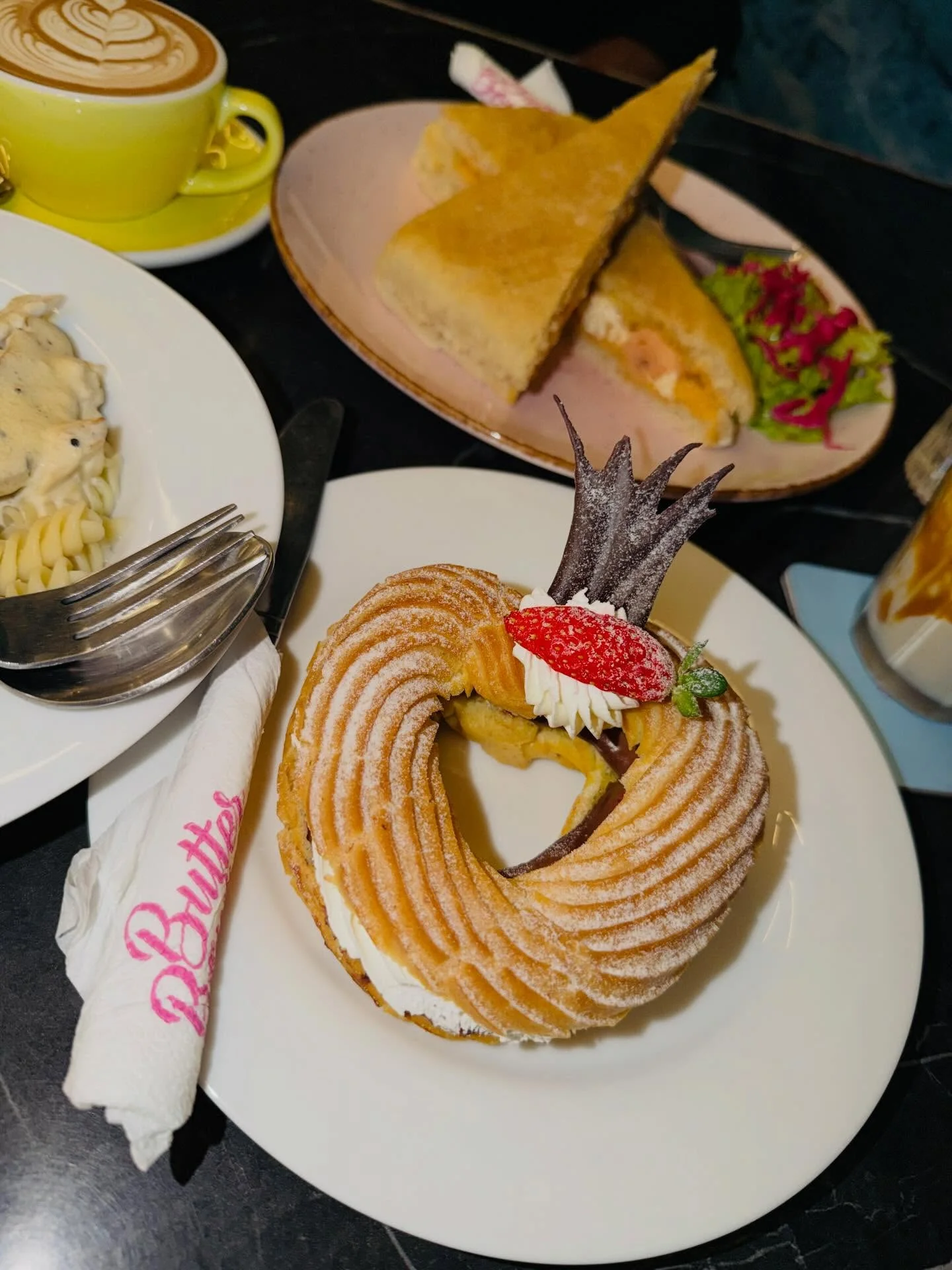 Photo by Amanda Silva on February 16, 2026. May be an image of cake, eclair and text.